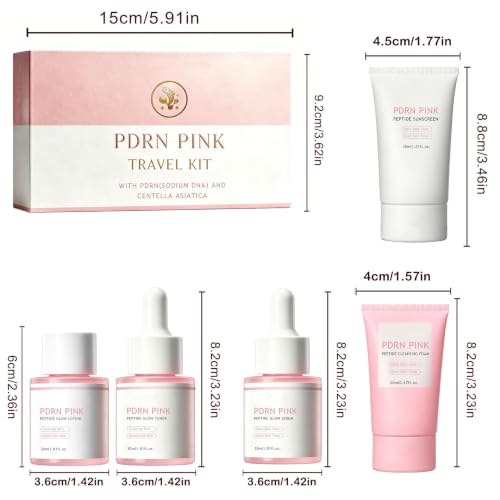 New Irven Pink PDRN Facial Skin Care Set, Portable Travel - Product Imagery