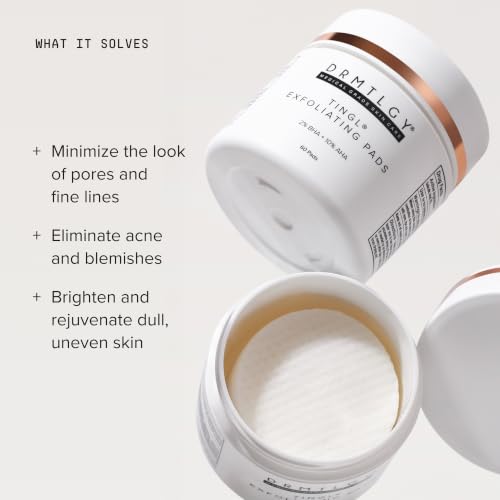 DRMTLGY Tingl Exfoliating Face & Body Pads 60 Count | AHA BHA - Product Imagery