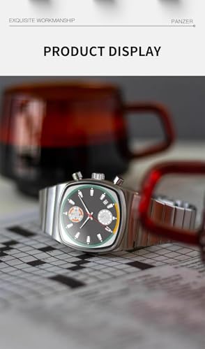 Gosasa Business Mens Square Quartz Watch, Chronograph Stainless - Product Imagery