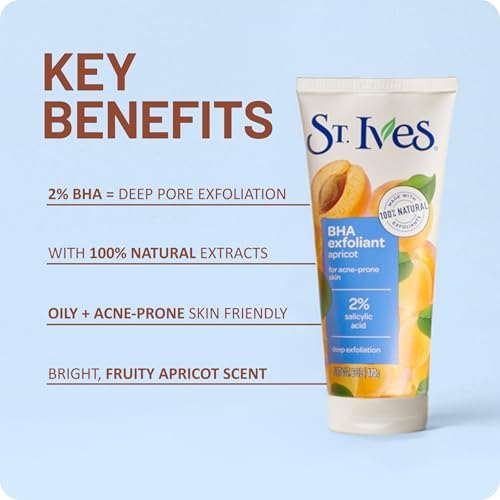 St. Ives Acne Control Apricot Face Scrub, Deep Exfoliator Skin - Product Imagery