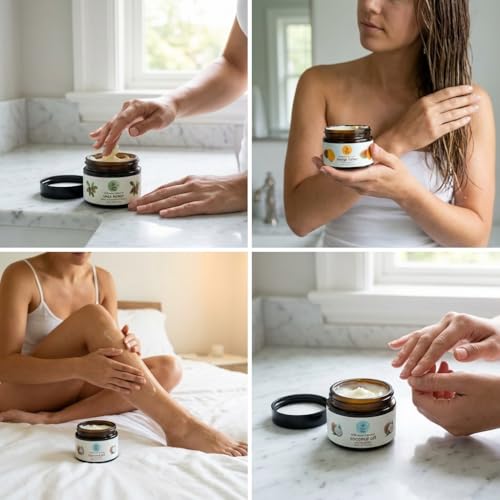 Mango Butter, Shea Butter & Coconut Oil Set for Skin, Hair & Body - Product Imagery