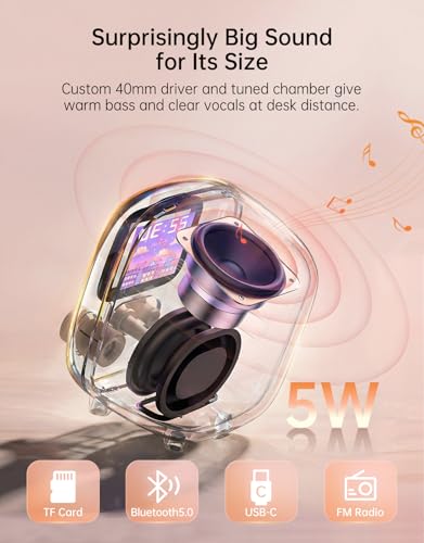 Divoom Tiivoo-2 Retro Bluetooth Speaker, FM Radio, Pixel Art - Product Imagery