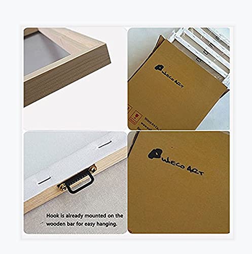 Three-panel modern giclee canvas print of abstract cloud tree artwork by Wieco Art for home decor.