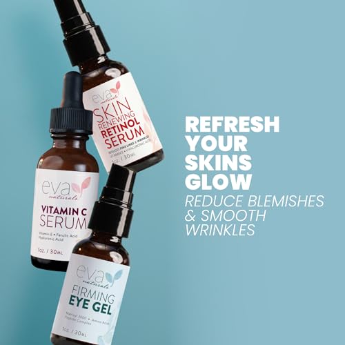 Eva Naturals Vitamin C, Retinol & Eye Gel Serum Set, Firming, - Product Imagery