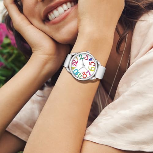 Bisley Watch for Women Big Face Colorful Arabic Numeral Easy to - Product Imagery