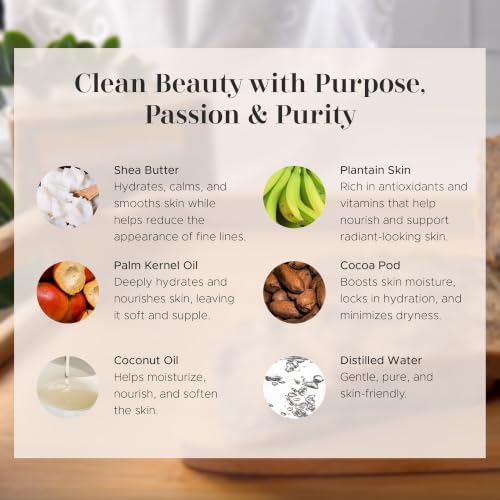 era of nature Organic African Black Soap Bar, Shea Butter, Dry - Product Imagery