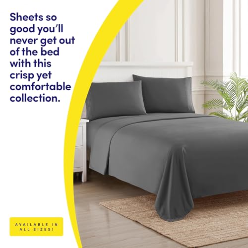 1500 Supreme Collection Queen Sheet Sets Gray - Luxury Hotel Bed - Product Imagery