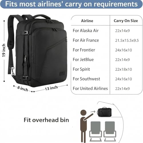 MATEIN Carry on Backpack, Extra Large Expandable Travel Backpack - Product Imagery