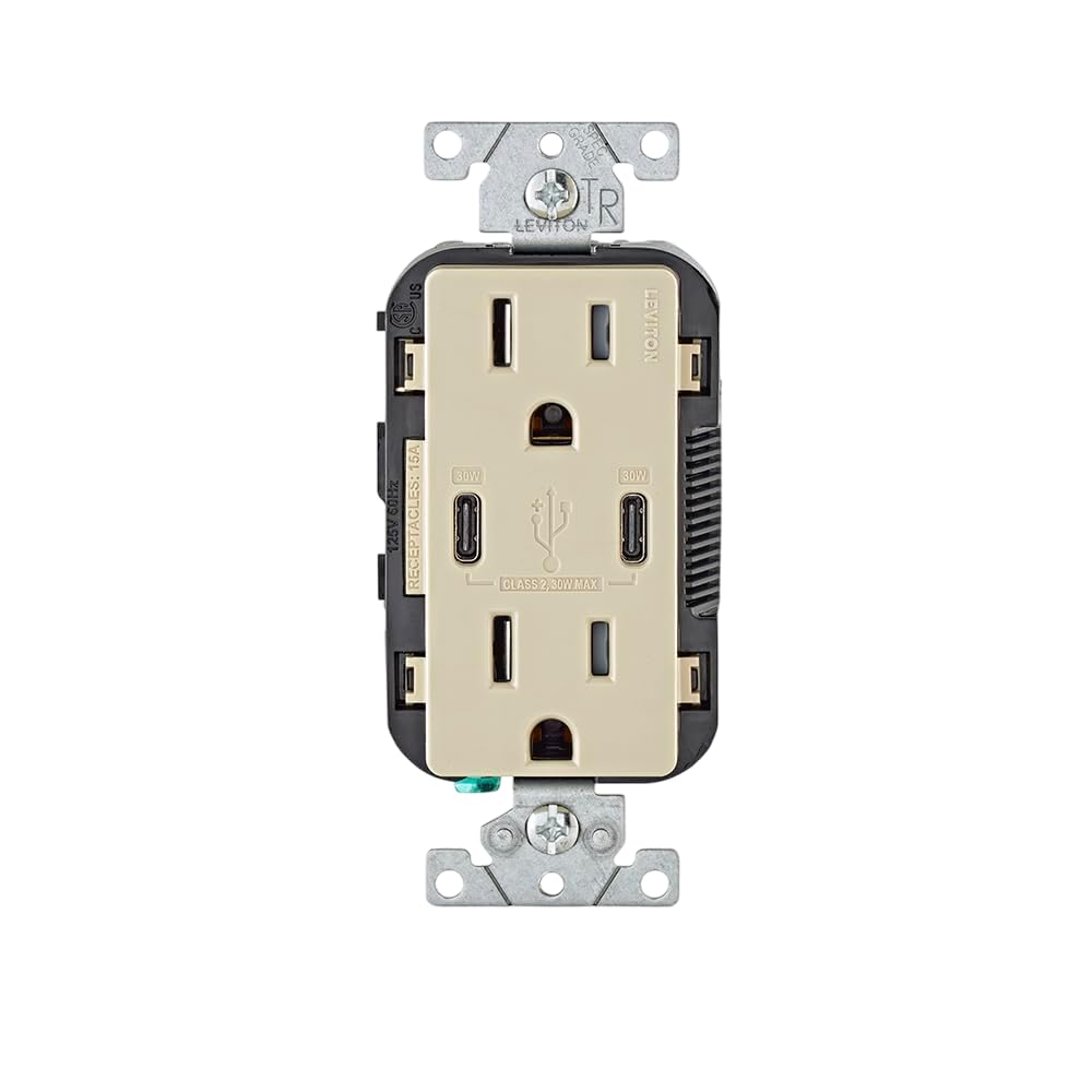 Leviton 30W USB Dual Type C C Power Delivery in Wall Charger - Leviton Official Imagery - 2