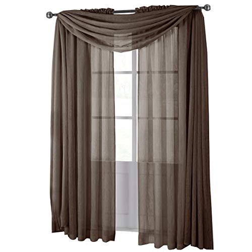 Royal Hotel Luxury Abri Top Rod Pocket, Crushed Sheer Curtains, - Product Imagery