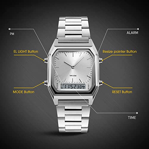 Gosasa Vintage Unisex Digital Sports Watch Dual Display - Product Imagery