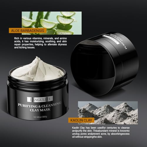 Kaolin Clay Mask for Face, Blackhead Remover & Oil Control, 10.5 - Product Imagery