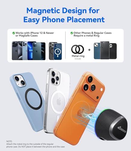 dbsono 2 in 1 Portable Magnetic Bluetooth Speaker, Phone Stand, - Product Imagery