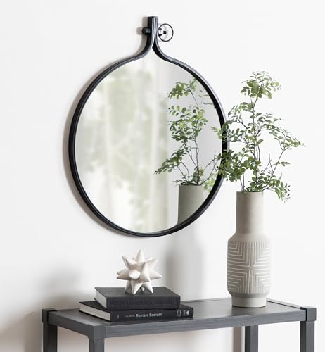 Kate and Laurel Yitro Round Industrial Modern Metal Framed Wall - Product Imagery
