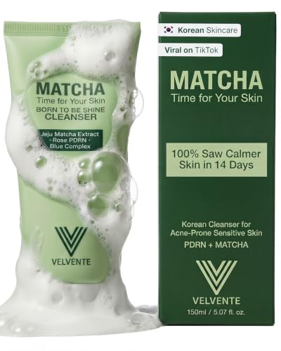 Matcha PDRN Korean Cleanser & Face Wash, Acne-Prone Sensitive... - VELVENTE Official Product View 1