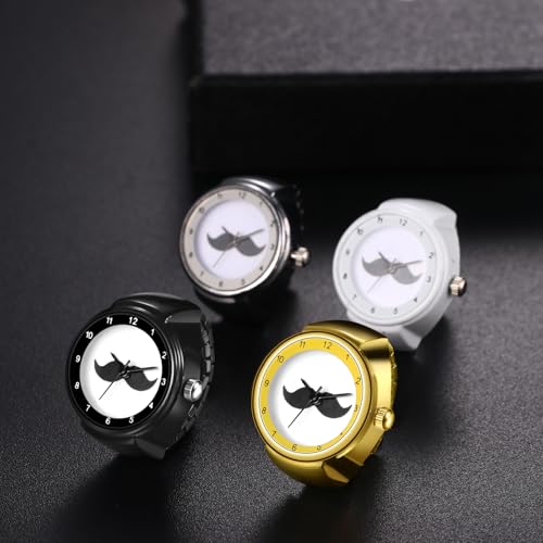 JewelryWe Quartz Casual Finger Watch: Unisex Luxury Stainless - Product Imagery