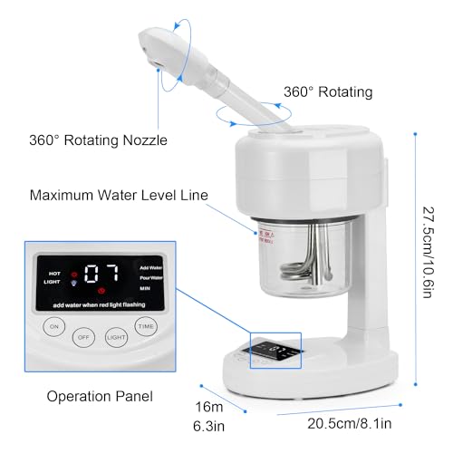 JOSTZHXIN Facial Steamer Nano Ionic Face Steamer with Extendable - Product Imagery