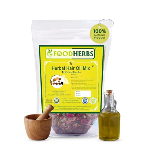 Foodherbs Premium Herbal Hair Oil Mix with 18 Ayurvedic Herbs for Natural - Foodherbs Official Product View 1