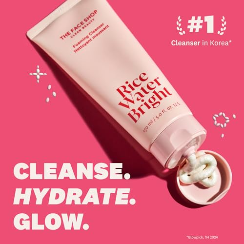 THE FACE SHOP Rice Water Bright Foaming Cleanser, Face Wash, - Product Imagery
