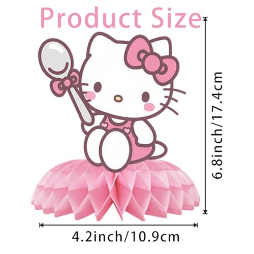 Kitty Birthday Party Supplies , 8Pcs Honeycomb Centerpieces for - Product Imagery