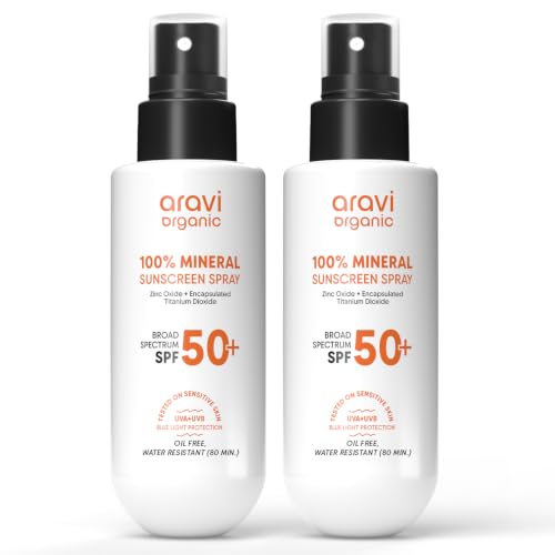 Aravi Organic 100 Mineral Sunscreen Spray SPF 50 - Aravi Organic Official Imagery - 1