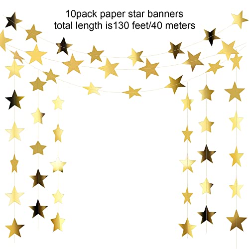 Glitter Star Garland Banner Decoration, 130 Feet Bright Star - Product Imagery