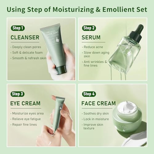 Avocado Skin Care Set, Skincare Gifts Kits For Hydrating Skin, - Product Imagery