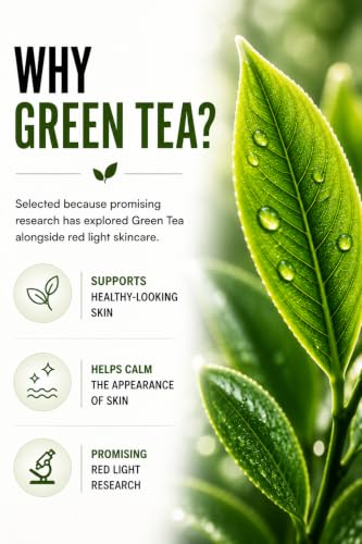 Red Light Therapy Pre Treatment Serum with Peptides, Green Tea & - Product Imagery