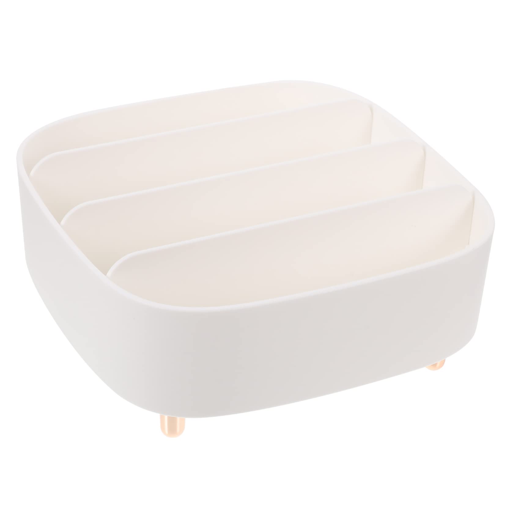 WOONEKY Desktop Cosmetics Storage Box Capacity Makeup Organizer Dividers for Eyeshadow Blush Lip Gloss and Foundation Stylish Design for Bedroom Vanity