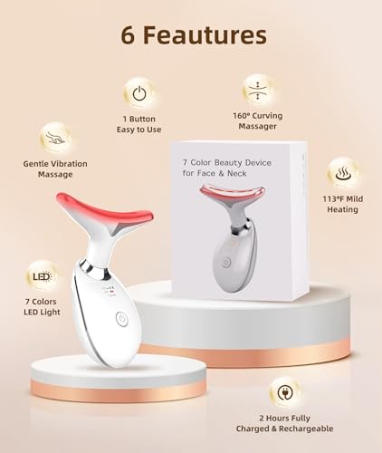 Red Light Therapy for Face and Neck, 7 Color Light Based Face - Product Imagery