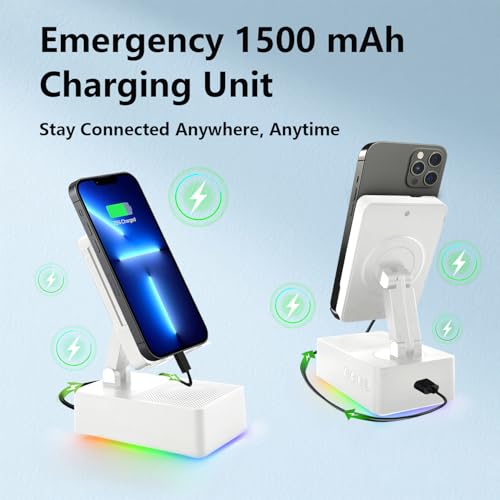 Wireless Induction Bluetooth Speaker, 5-in-1 Foldable Phone - Product Imagery