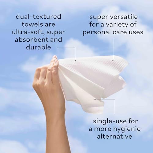 Sky Organics Gentle Clean Face Towels 50ct XL, Single-Use Face - Product Imagery