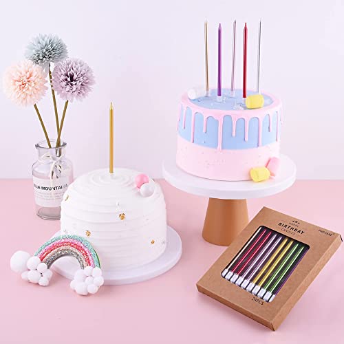 PHD CAKE Gold Long Thin Metallic Birthday Candles, Cake Candles, - Product Imagery