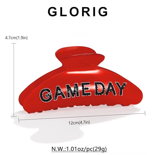 Game Day Hair Claw Clips for Women Trendy Football Hair Clip - Product Imagery