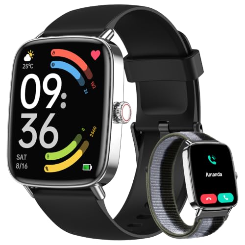 Smart Watch for Women Men, 2 Bands Health&Fitness Watch for - Product Imagery