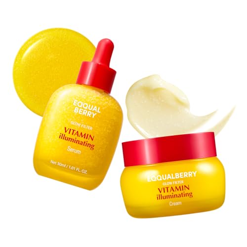 EQQUALBERRY Vitamin C Dark Spots & Brightening Duo | Vitamin Illuminating Serum & Cream with Niacinamide, TXA & Ceramides | Korean Skincare Set for Even Tone & Glow - EQQUALBERRY Official Product View 1