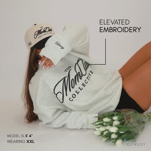 CITRUSY Mom Club Mockneck Oversized Sweatshirt | Turtleneck Mama - Product Imagery