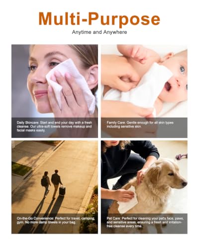 LUXU Face Towels,Ultra‑Soft Facial Towels,Extra Thick Disposable - Product Imagery