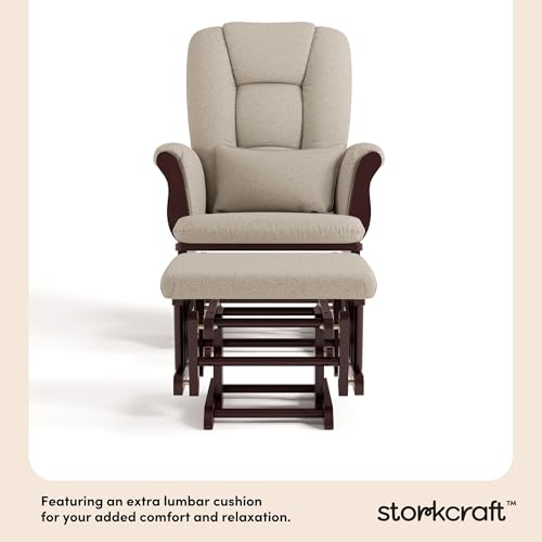 Storkcraft Tuscany Glider & Ottoman and Lumbar Pillow, - Product Imagery