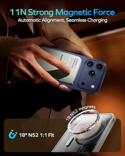 MOMAX Magnetic Wireless Power Bank 10000mAh, Ultra-Slim 0.5" - Product Imagery