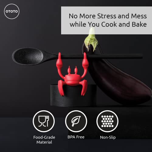OTOTO 2 in 1 Silicone Spoon Rest & Steam Releaser - Large Spoon - Product Imagery