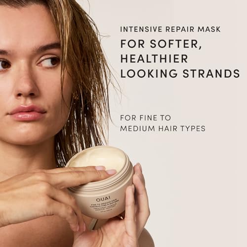 OUAI Fine to Medium Hair Treatment Mask- Deep Conditioning Hair - Product Imagery