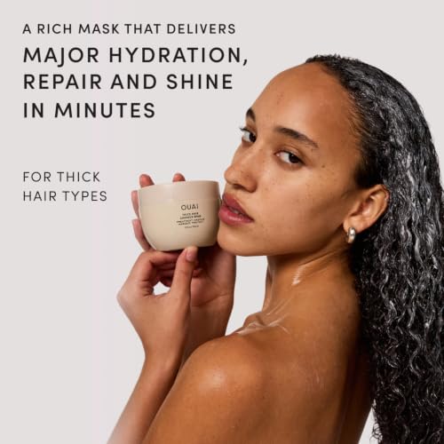 OUAI Thick Hair Mask - Deep Conditioning Hair Mask (8 Fl Oz) - Product Imagery