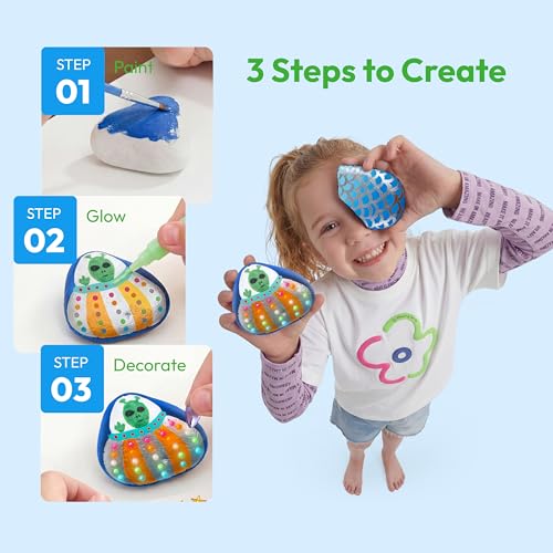 Rock Painting Kit- Glow in The Dark Rock Kit, Arts and Crafts - Product Imagery