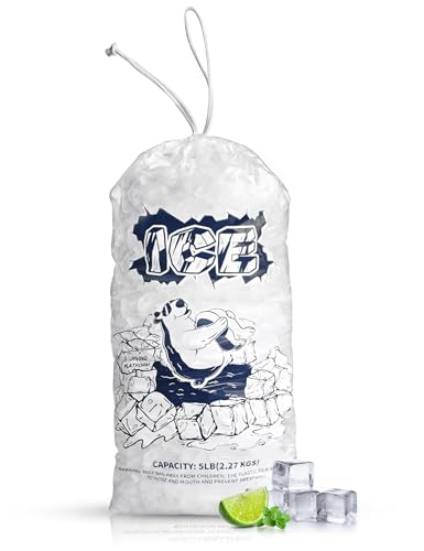 50Pcs 5 lb Drawstring Ice Bags for Ice Storage, Reusable - Product Imagery