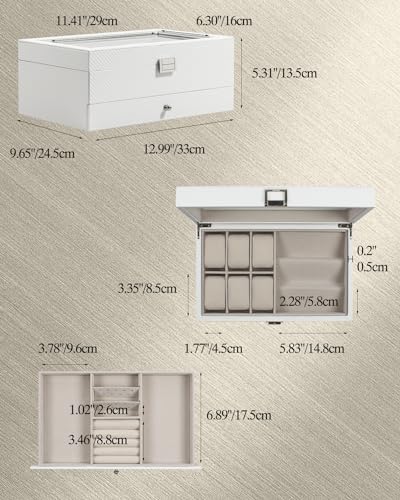 GUKA Watch box, 6 Slot Watch Case, 3 Slot Sunglass Organizer, - Product Imagery