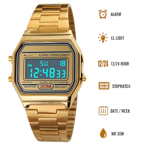VIGOROSO Vintage Waterproof Digital Watches for Men Wrist - Product Imagery