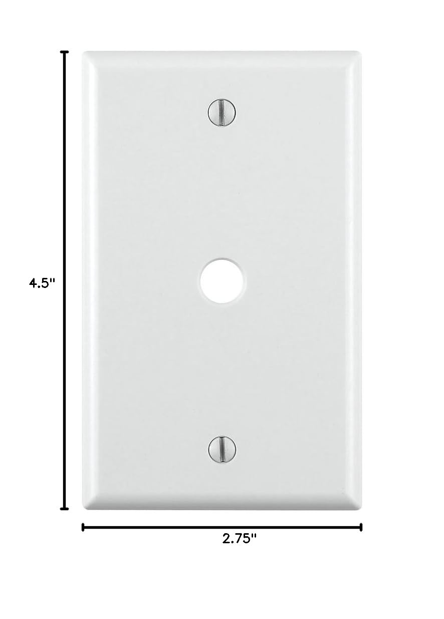 Leviton 1-Gang .406 Inch Hole Device Telephone/Cable Wallplate, S - Leviton Official Product View 2