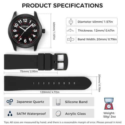 Nurse Watch for Nurse, Waterproof Watch for Swimming 24 Hour - Product Imagery