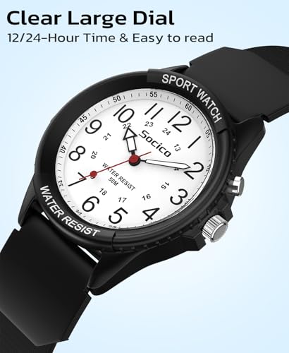 SOCICO Analog Watch for Women Nurses 50M Waterproof Night Light - Product Imagery